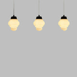 Vintage White Milk Glass Geometric Jar Pendant Light